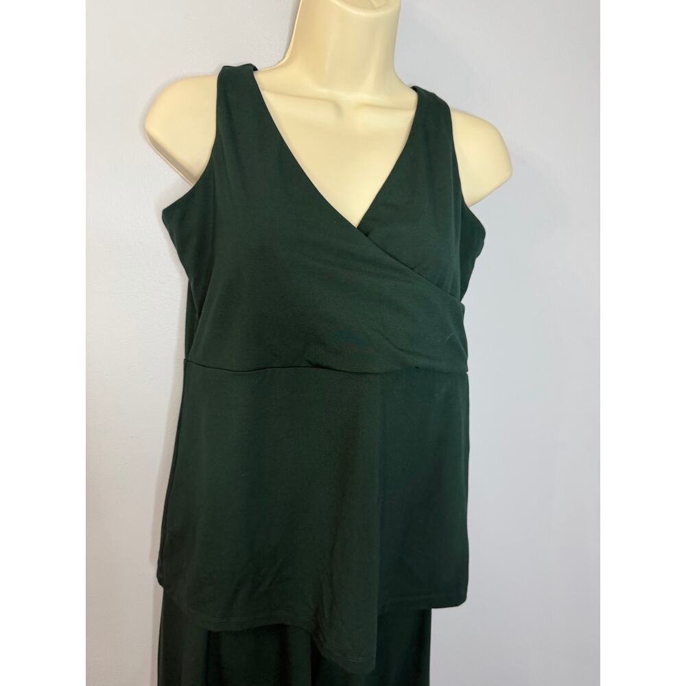 Free Label Wide Leg Slip Pant & Top Set Green Ethical Bamboo Comfy Women's XL - Picture 3 of 12